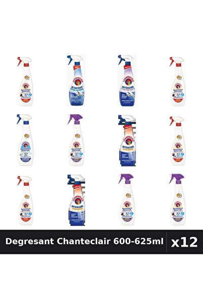 Chanteclair Set 12 Degresant Universal 600-625ml - 7 Arome, Detartrant, Antic...