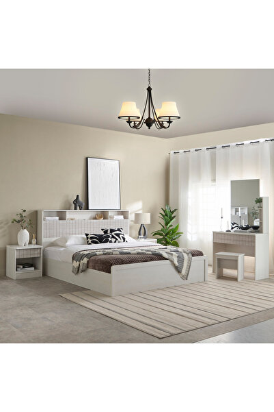 Home Box طقم غرفة نوم ليفربول الذكي المكون من 6 قطع - مقاس 180×200 سم