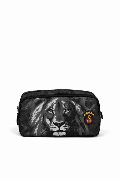 Galatasaray Lisanslı Aslan Baskılı Kalemlik - Siyah Kamuflaj 2 Bölmeli Kalem ...