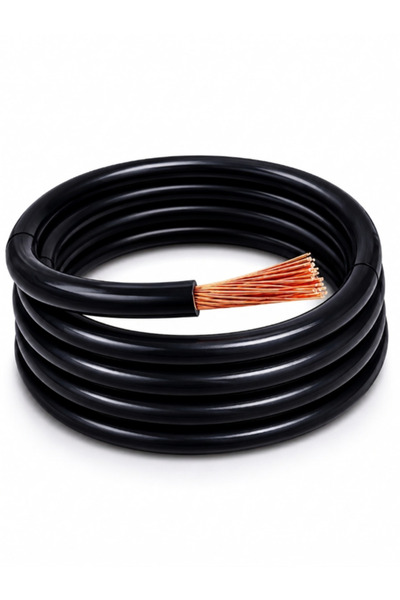 ERIMTI AKÜ BAĞLANTI GÜÇ KABLOSU 16MM SİYAH 1 METRE BAKIR KABLO 5AWG