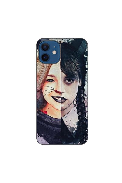 OEM Husa compatibila cu Apple iPhone 12 Silicon Gel Tpu Model Wednesday si En...