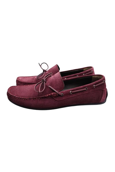 King Shoes Bordo Süet Büyük Numara Ayakkabı