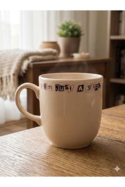 PALTO TASARIM I'M Just a Girl! Krem Juno Kupa - Gift Mug Cup