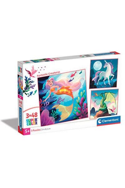 CLEMENTONI Παιδικό Παζλ Super Color Fantastic Creatures 3x48 τμχ