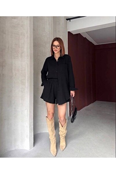 mylunessa Set cămașă și pantaloni scurți de vară Zr Muslin