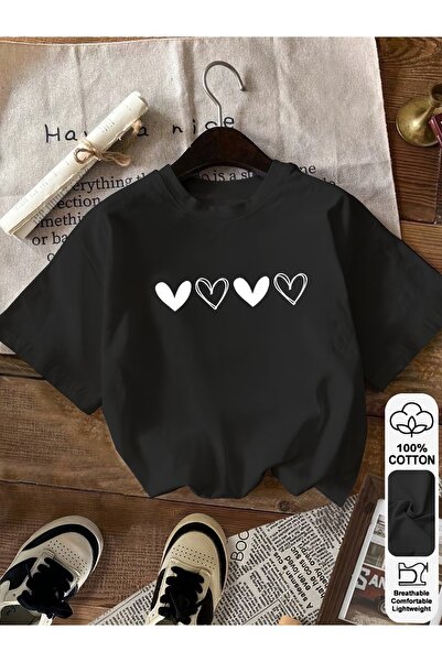 PAVRO Unisex Άνετο T-shirt με μικτό σχέδιο και στάμπα