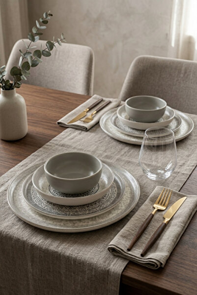 Keramika Stone Nordic Yemek Takımı 8 Parça 2 Kişilik 21426-27