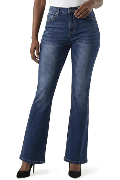 OEM Blue straight-leg jeans for women, 4 pockets, XS