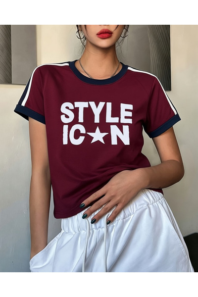 Toum Bluză crop imprimată, icon stilistic