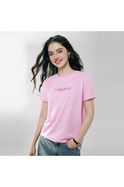Giordano Women’s Cotton Crew Neck Printed Comfort Tee