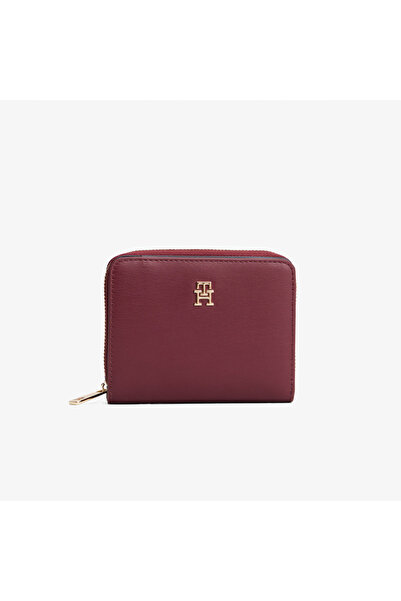 Tommy Hilfiger Icon Med Flap Kadın Bordo Cüzdan