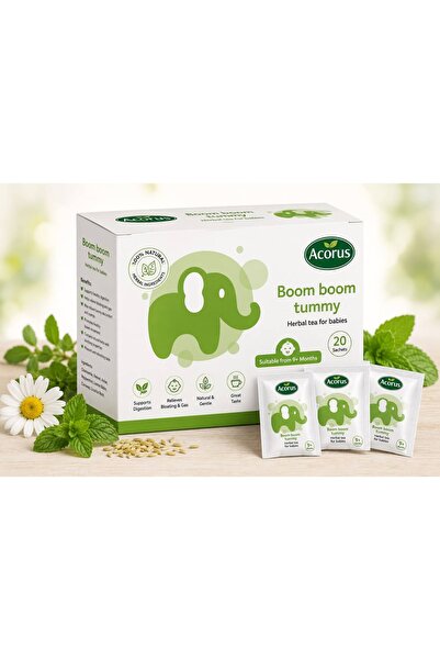 TEA Boom Boom tummy baby herbal colic ,gas and indigestion relief 20 sachets