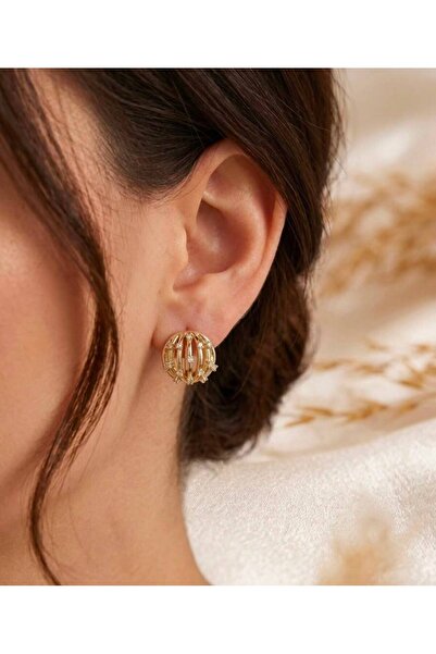XUPING JEWELRY Zircon Stone Detailed Ball Cage Xuping Steel Earrings