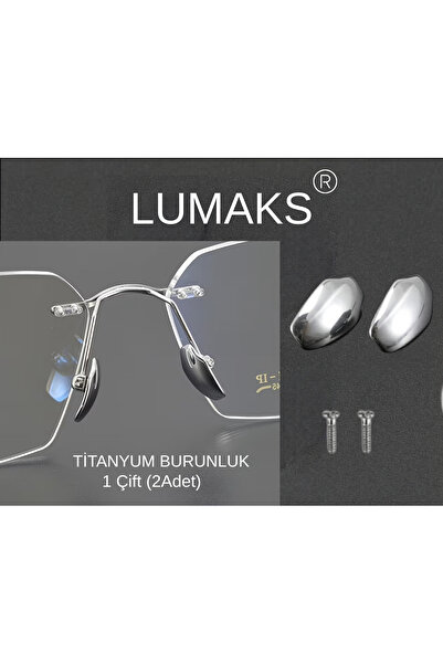 LUMAKS Titanium Eyeglass Nose Pad Screw-On Model Stainless Nose Pad 1 Pair (S...