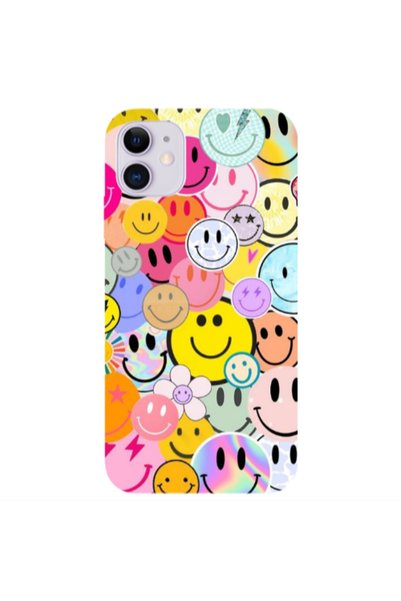 Other Apple iPhone 11 Smiley Stickers Transparent Silicone TPU Θήκη