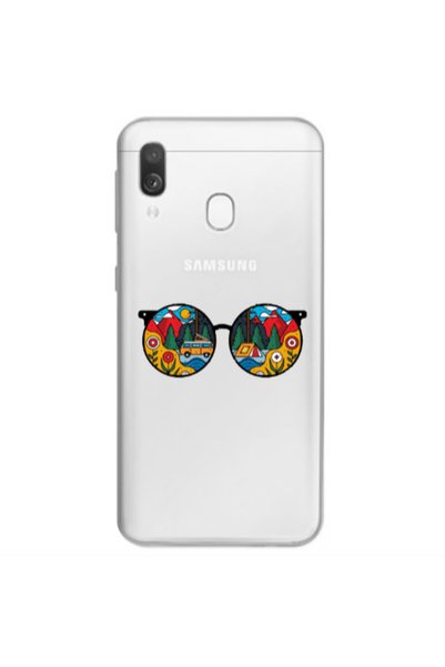 Other Samsung A40 Round Glasses Transparent Silicone TPU Θήκη