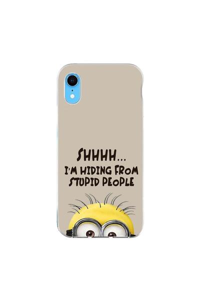 OEM Husa compatibila cu Apple iPhone XR Silicon Gel Tpu Model Mesaj Minion Shhhh