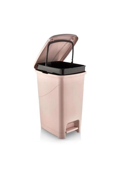 Omnipazar SRL-3030 Slim Pedallı Plastik Çöp Kovası İç Kovalı 40 litre Pembe