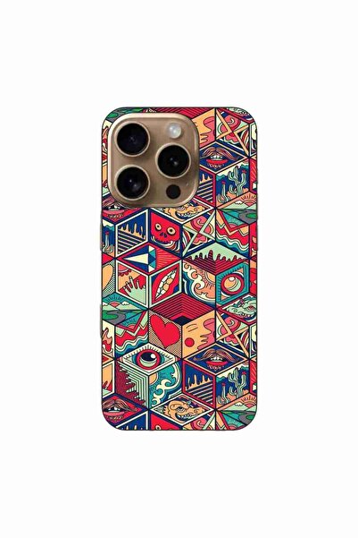 OEM Husa compatibila cu Apple iPhone 16 Pro Silicon Gel Tpu Model Pop Art Geo...