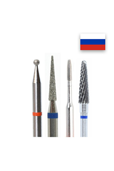 OEM Set of Router Bits, for Cleaning Lateral Sinuses of Nails, Set No. 4