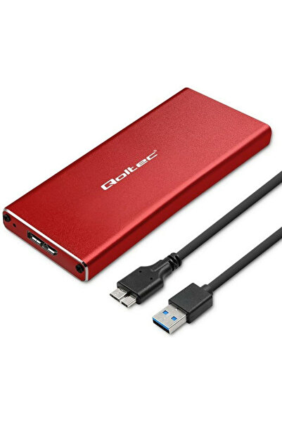 Qoltec Θήκη για Σκληρό Δίσκο M.2 SATA III με Σύνδεση USB 3.0 Κόκκινο Κωδικός:...