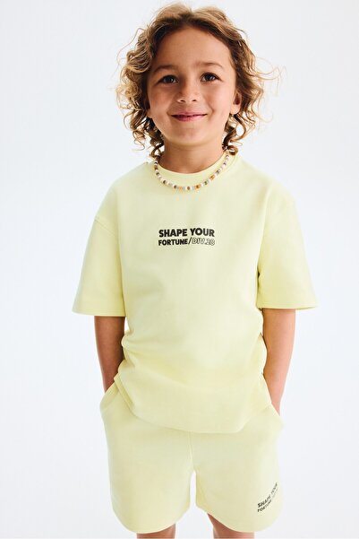 H&M Tişört ve Sweatshirt Şort İçeren 2 Parçalı Set