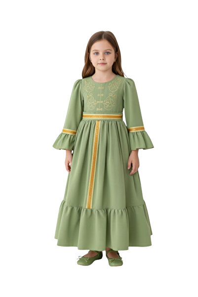 ddaniela D'Daniela - Long Sleeve Medieval Style Dress - Sage Green - 4Y to 7Y