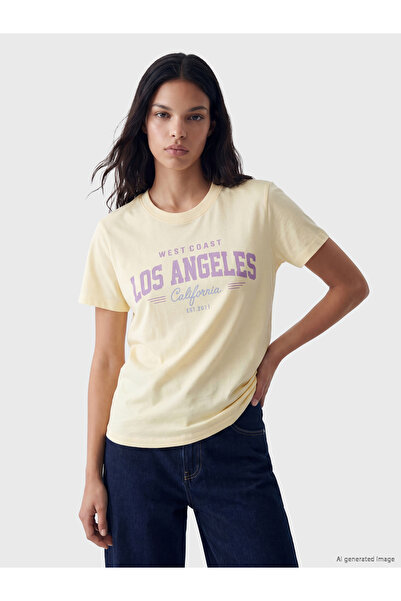 LC Waikiki Tricou pentru damă cu imprimeu cu gât crew