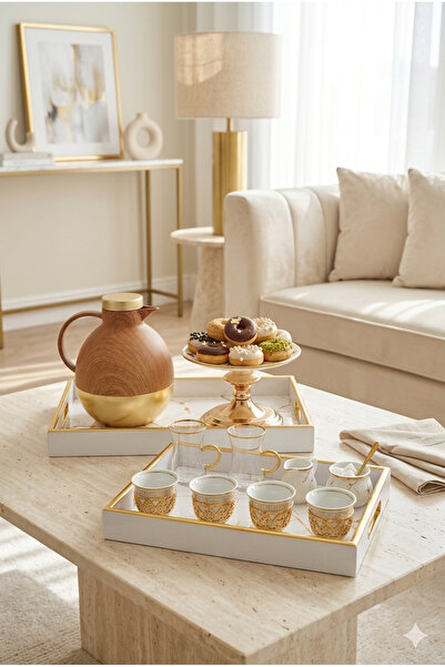Generic Luxury Tea or Coffee Thermos and Serving Tray Set with Elegant and Mo...