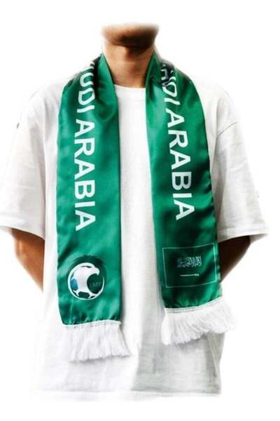 Saudia Saudi National Team Football Supporters Scarf - Green & White Fan Shaw...