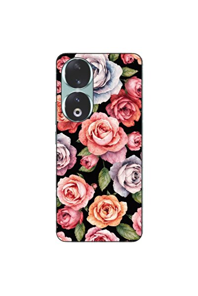 OEM Husa compatibila cu Honor 90 5G Silicon Gel Tpu Model Colorfull Roses Pat...