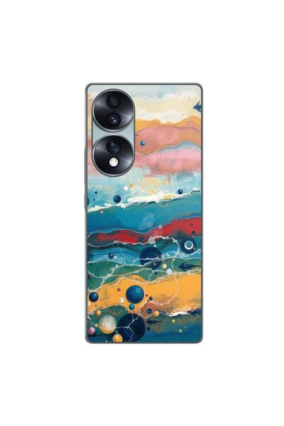 OEM Θήκη συμβατή με Honor 70 από σιλικόνη gel TPU με ζωγραφισμένο σχέδιο υδάτ...