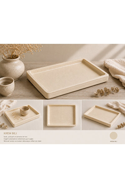 Art By Aslı Wabi Sabi Style Decorative Tray 20X27