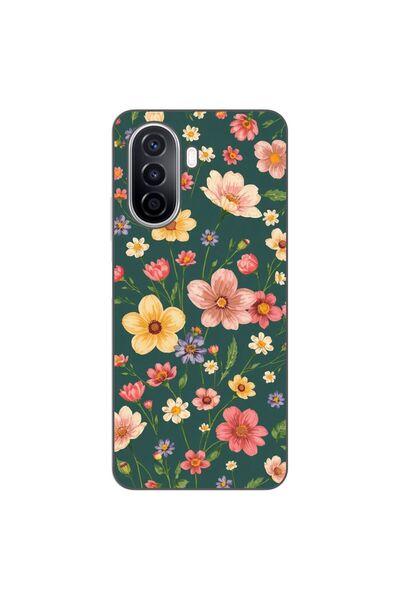 OEM Калъф, съвместим с Huawei Nova Y70, силиконов гел TPU, с десен Винтидж пр...