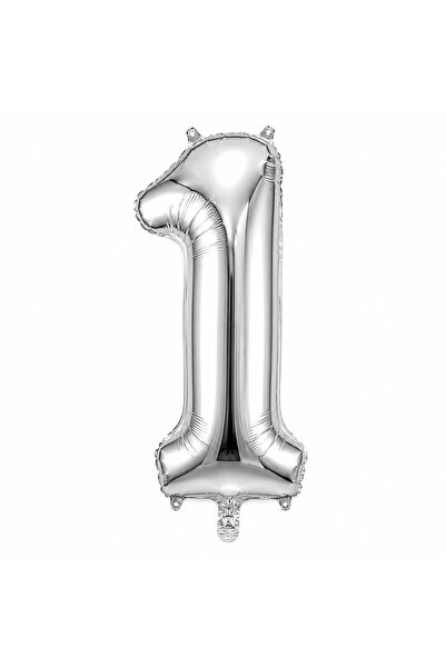 BeySüS 1 Number Foil Balloon Silver Color (76 cm)