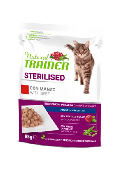 Natural Trainer CAT STERILIZED BAG, BEEF, 85 GR
