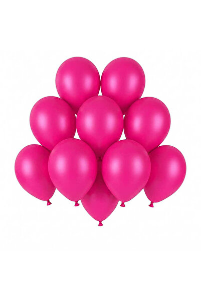 BeySüS Fuchsia Color Latex Pastel Balloon (13 cm) - 10 Pieces