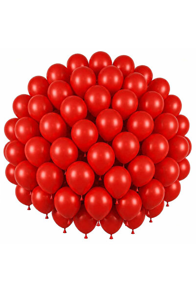 BeySüS Red Color Latex Pastel Balloon (30 cm) - 50 Pieces
