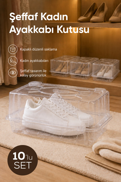 Vienev 10-dijelni set prozirnih kutija za odlaganje ženskih cipela