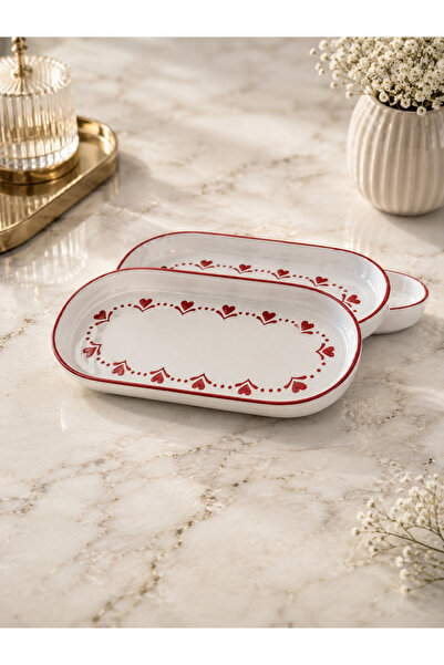 Yasvera Ceramics 3’lü Oval sunum tabağı