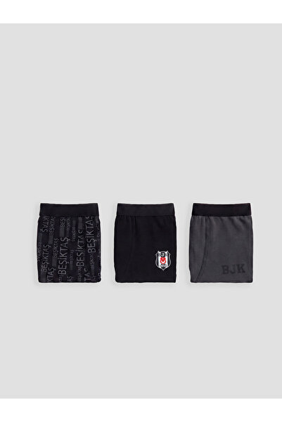 LC Waikiki Siyah Beşiktaş Lisanslı Erkek Çocuk Boxer 3'lü