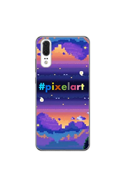 OEM Husa compatibila cu Huawei P20 Silicon Gel Tpu Model Pixel Art Peisaj