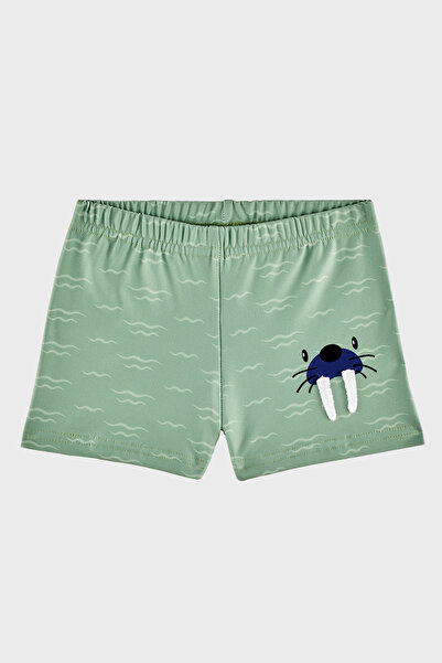 SLIPSTOP Mors Desenli Lastikli Bel Boxer Mayo Short Erkek Çocuk MAYO SHORT SR...