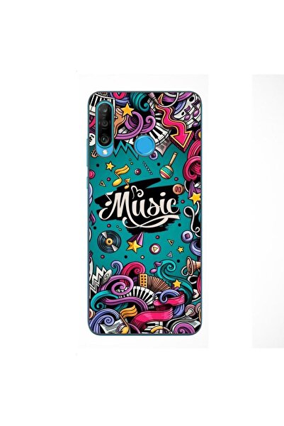 OEM Husa compatibila cu Huawei P30 Lite Silicon Gel Tpu Model Pop Art Music