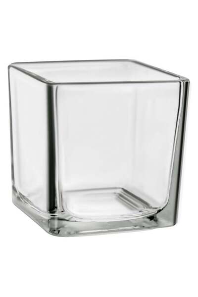 OEM Suport Patrat de Sticla Transparenta pentru Lumanare Pastila 5x5x5.5cm