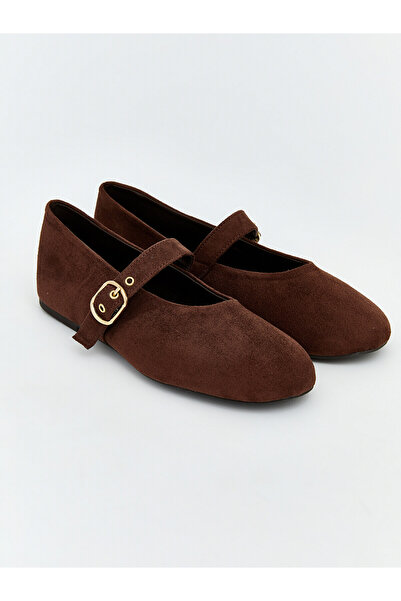 LC Waikiki Nevavm Suede Look Women's Ballerinas with a Difference