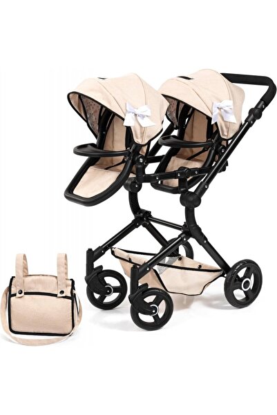 Bayer Carucior pentru 2 papusi Twin Neo Beige cu gentuta mmici inclusa,maner ...