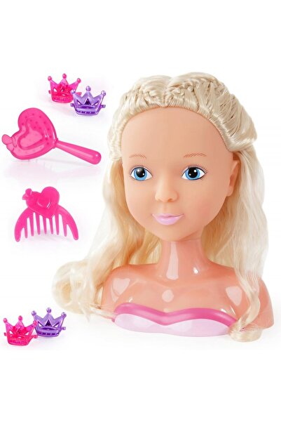 Bayer Styling My Lovely Princess doll bust for hair and makeup with blonde ha...