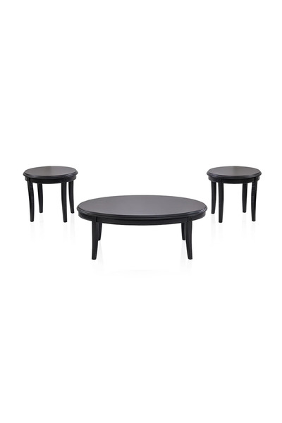 Midas Furniture WOODEN COFFEE TABLE SET 3PCS 140X90X50 CM BLACK