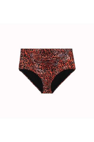 No Gossip Plus Size Draped Detailed Gathering High Waist Women's Bikini Bottom